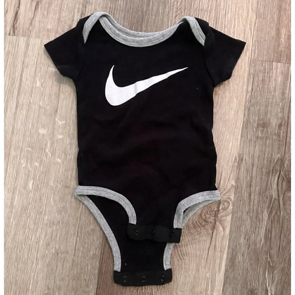 Nike Logo Black One Piece Size 0-6 months